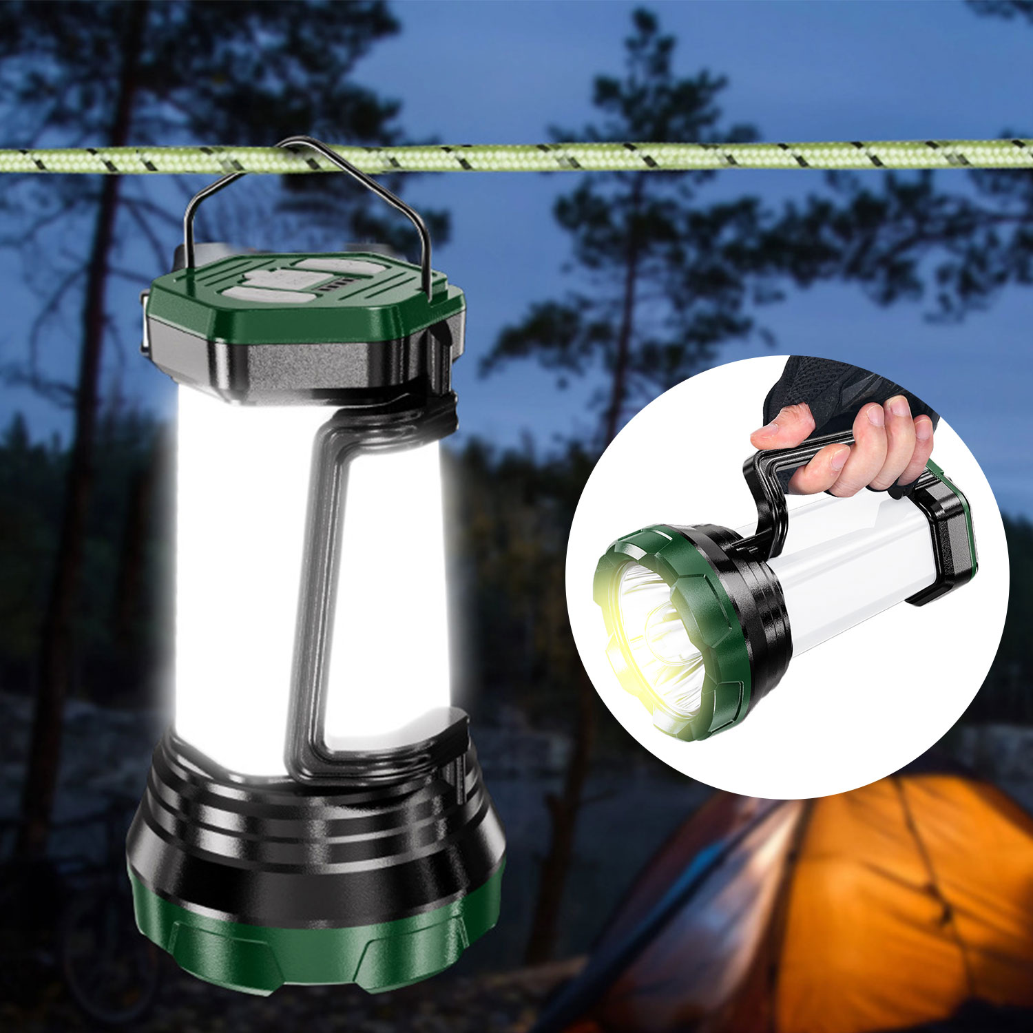Outdoor Adventure Inc - Portable LED Searchlight USB-C Rechargeable Flashlight