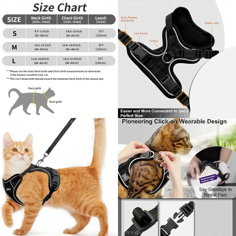 Cat Harness And Leash Set Anti - Outdoor Adventure Wear ulasan dan harga