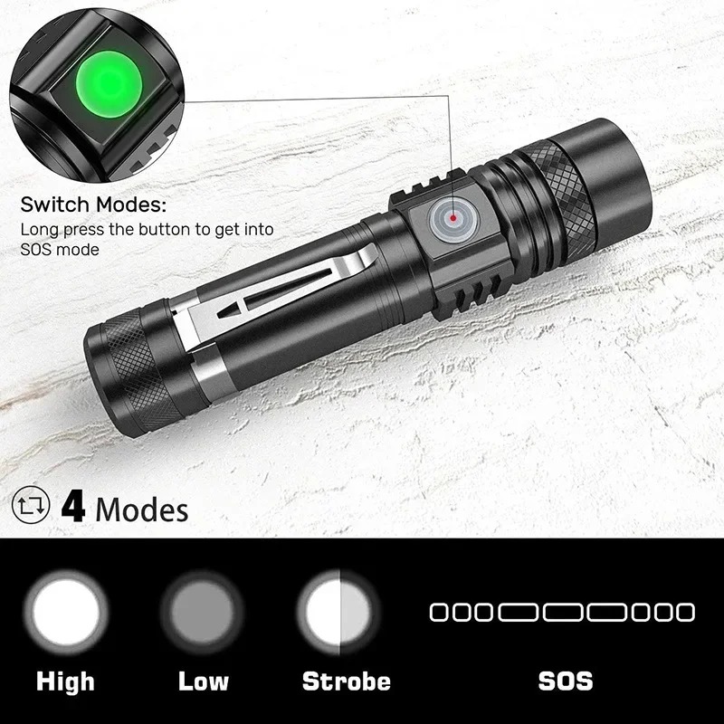 1000LM LED Flashlight Type-C R - Outdoor Adventure Inc ulasan dan harga