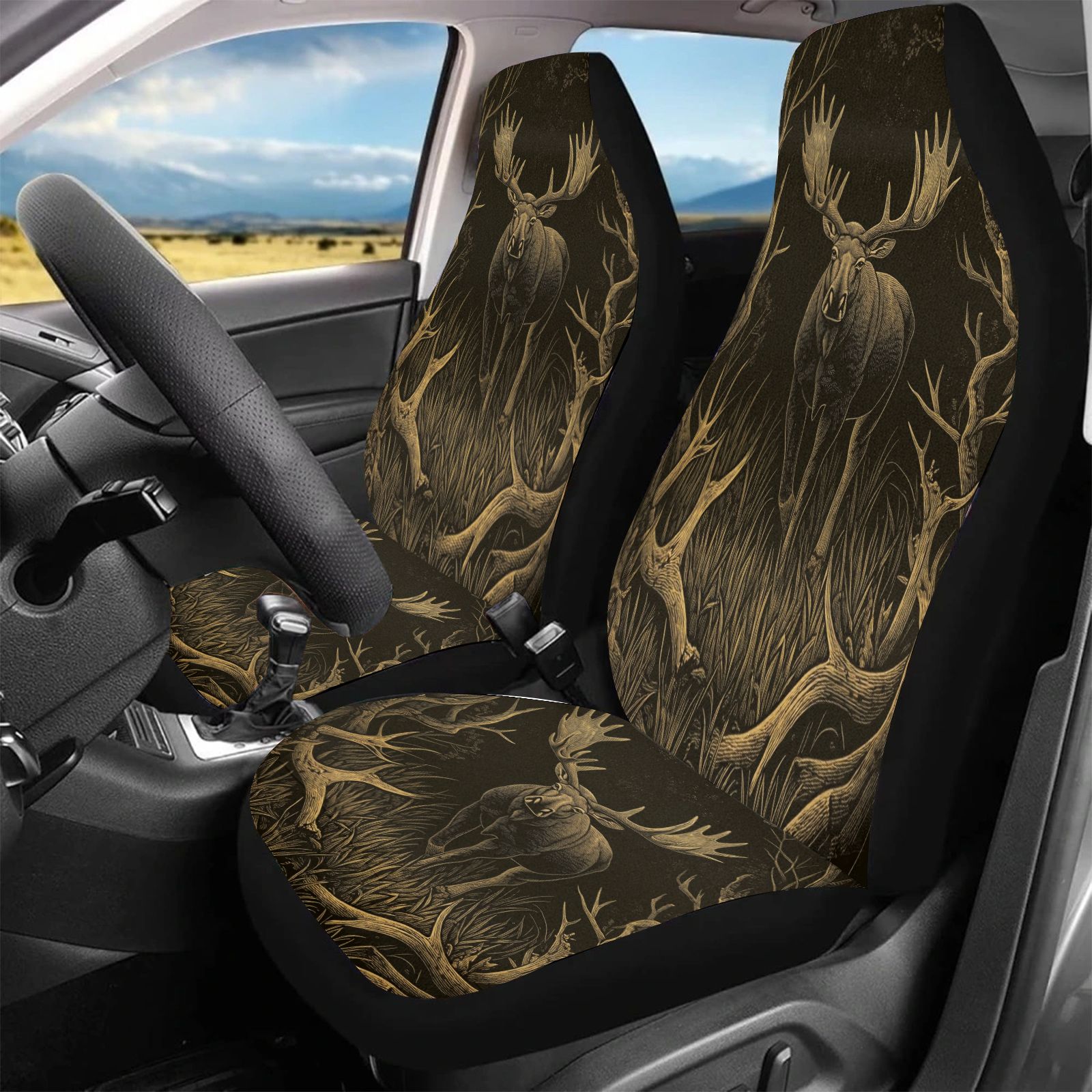 Car Seat Covers Brown Elk Patt - Outdoor Adventure Enthusiast ulasan dan harga